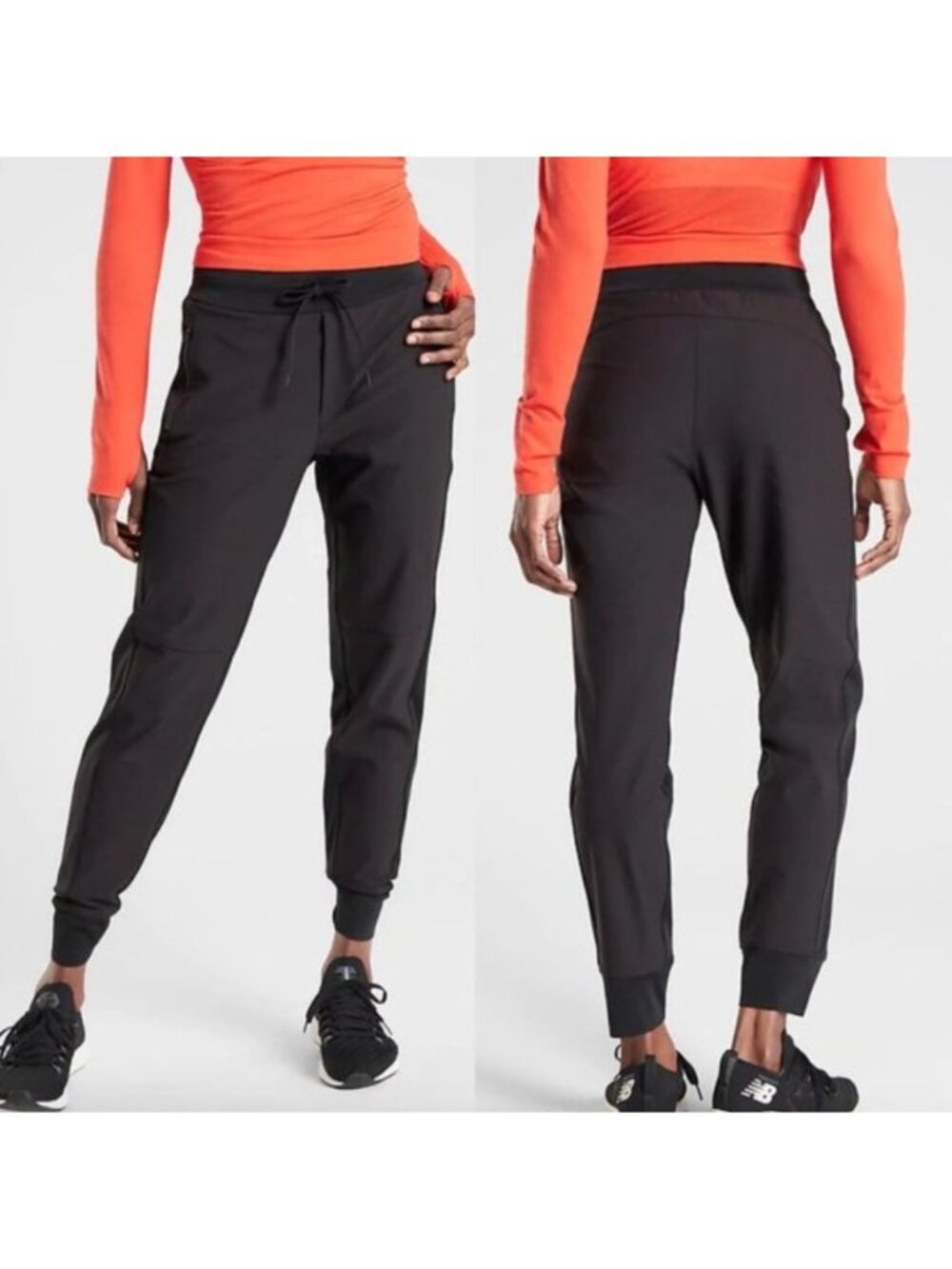 Athleta Black‎ Headlands Hybrid Trek Mid-Rise Jogger Size 4 Travel Athleisure